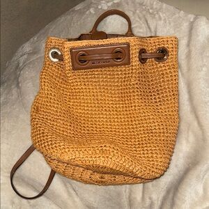 Michael Kors Brown Woven Backpack